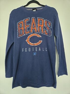 NFL Team Apparel Chicago Bears Waffle Knit Thermal Long Sleeve Navy